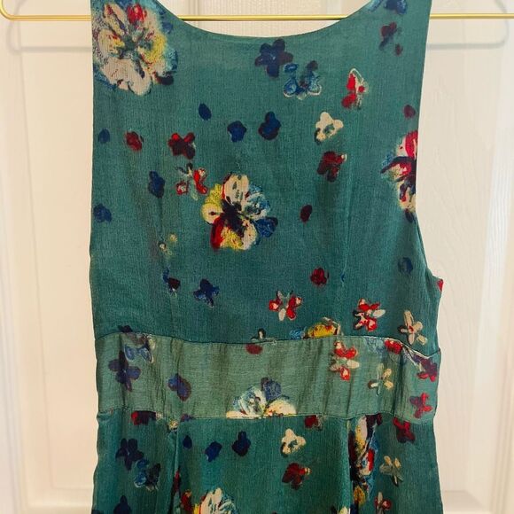 Free People Teal Floral Maxi Dress - Picture 5 of 7